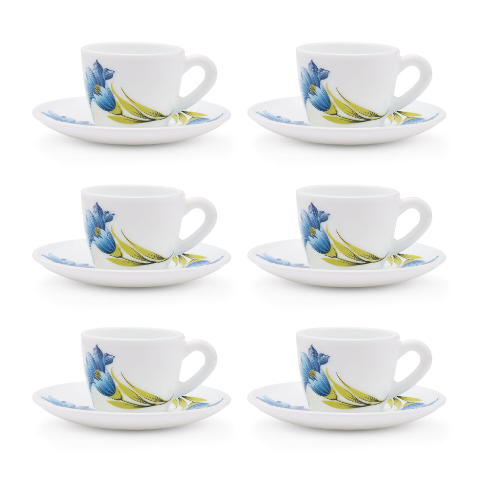 Larah by Borosil Nina Cup n Saucer Set 90 ml x 12