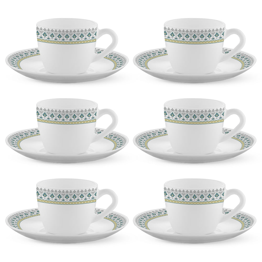 Larah By Borosil Persia Cup n Saucer Set 90 ml x 12