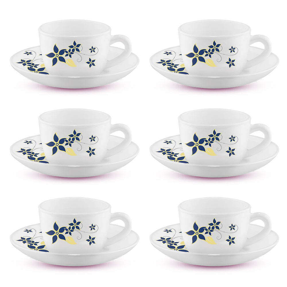 Larah by Borosil Viva Cup n Saucer Set 90 ml x 12
