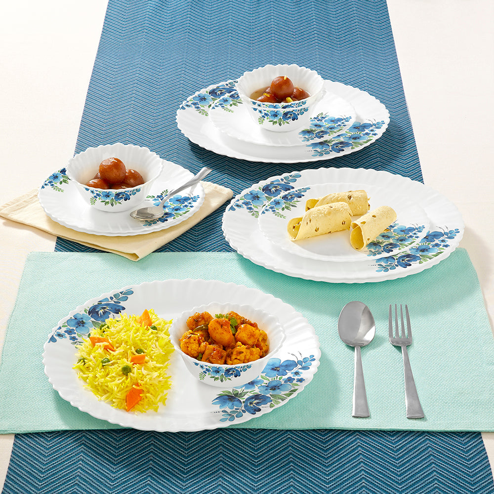 Larah by Borosil Pansy Dinner Set 12 pc Set: Serves 4