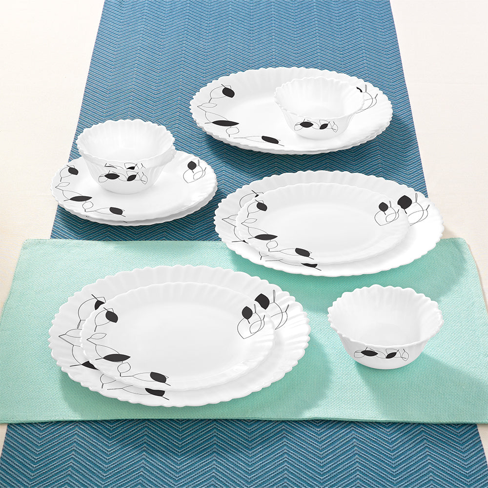 Larah by Borosil Shadow Dinner Set 12 pc Set: Serves 4
