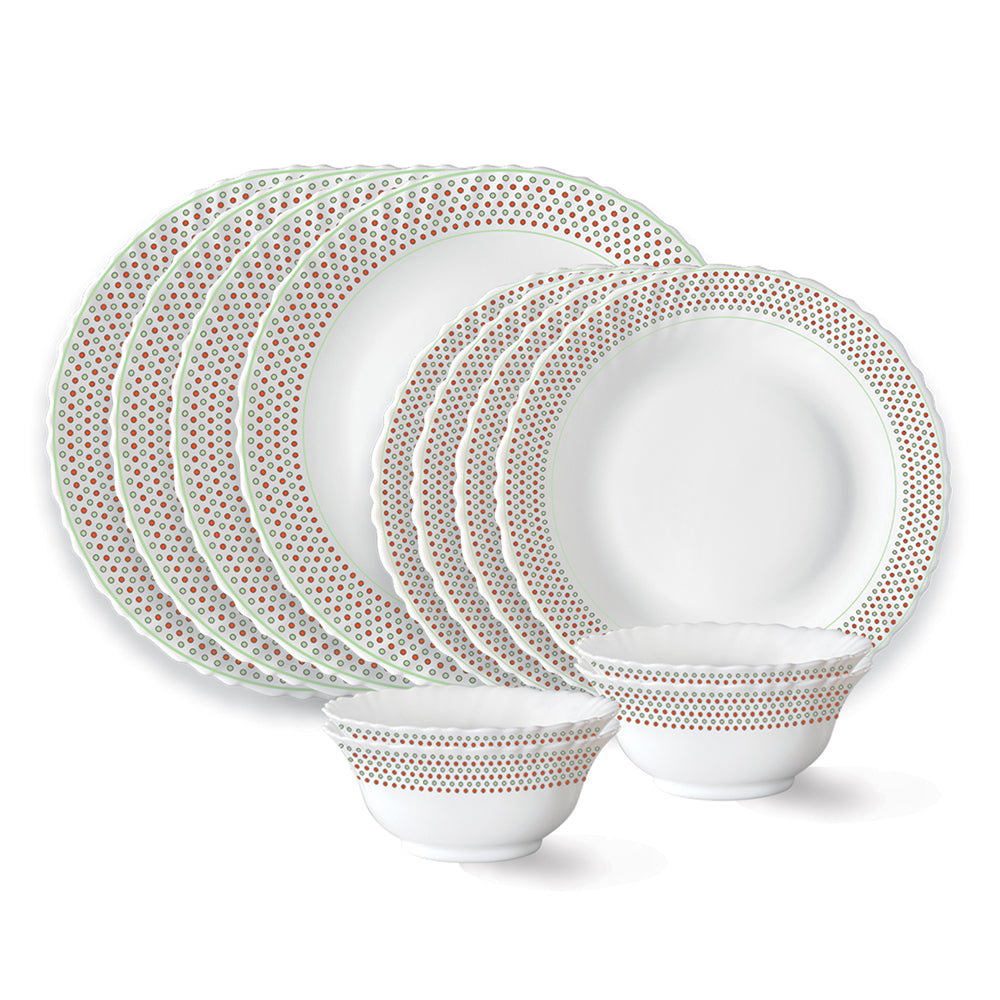 Larah by Borosil Waltz Dinner Set 12 pc Set: Serves 4