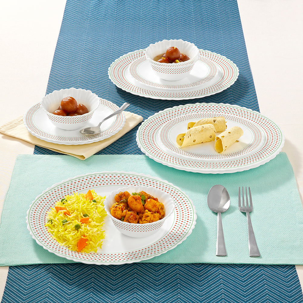 Larah by Borosil Waltz Dinner Set 12 pc Set: Serves 4