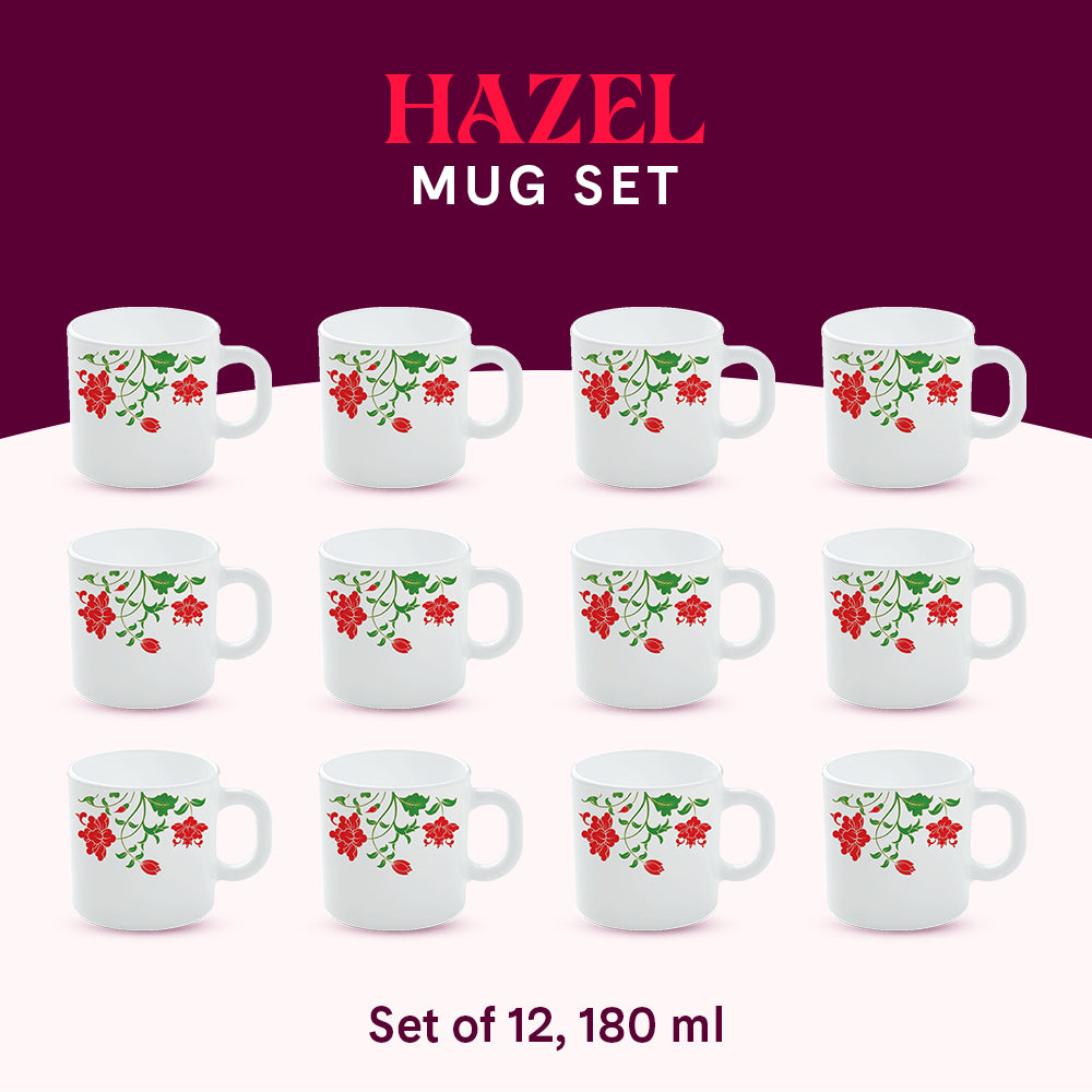 Larah by Borosil Hazel Mug Set 180 ml x 12