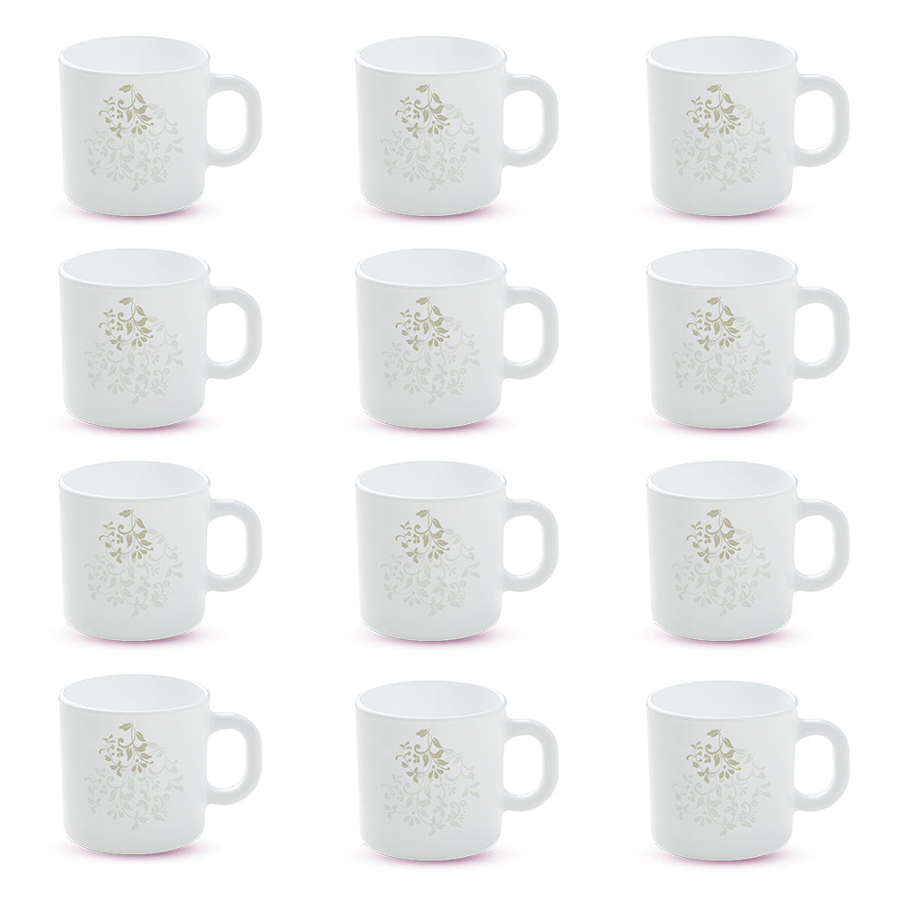 Larah by Borosil Ingot Mug Set 180 ml x 12