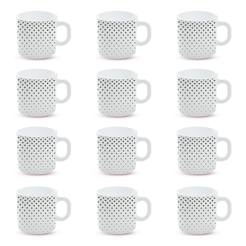 Larah by Borosil Nora Black Mug Set 180 ml x 12