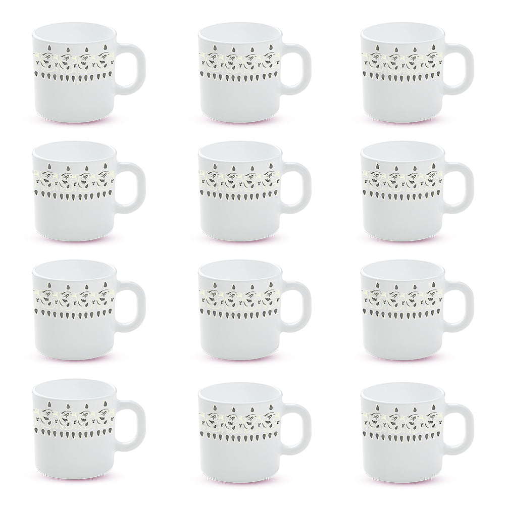 Larah by Borosil Ora Gold Mug Set 180 ml x 12