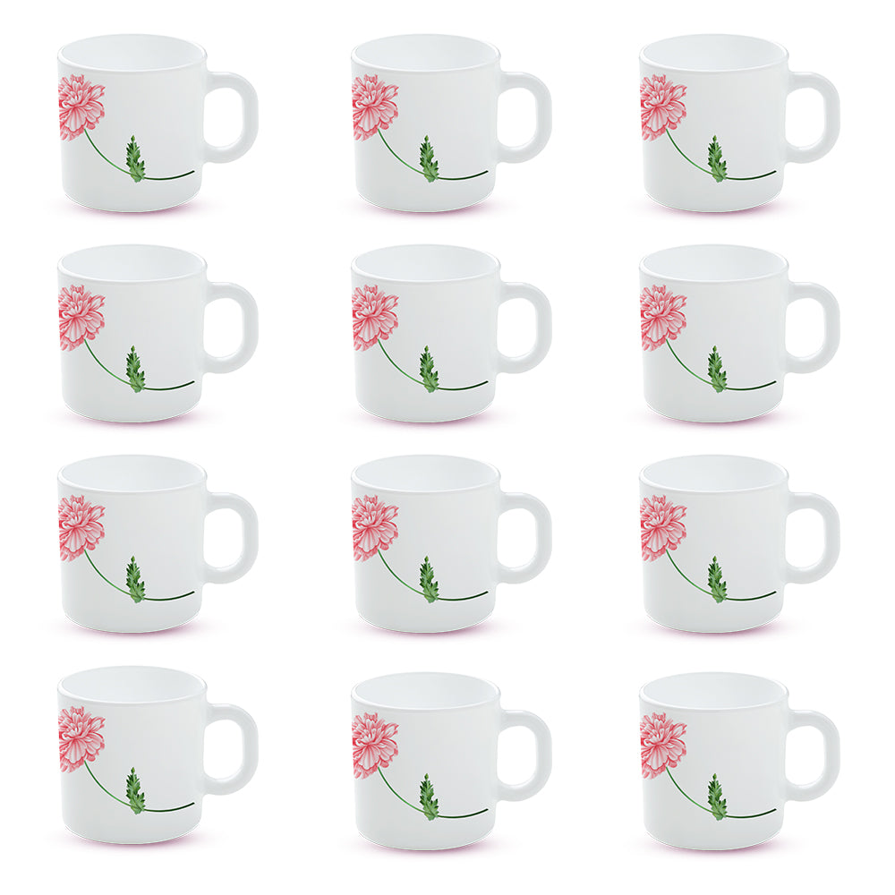 Larah by Borosil Red Mist Mug Set 180 ml x 12