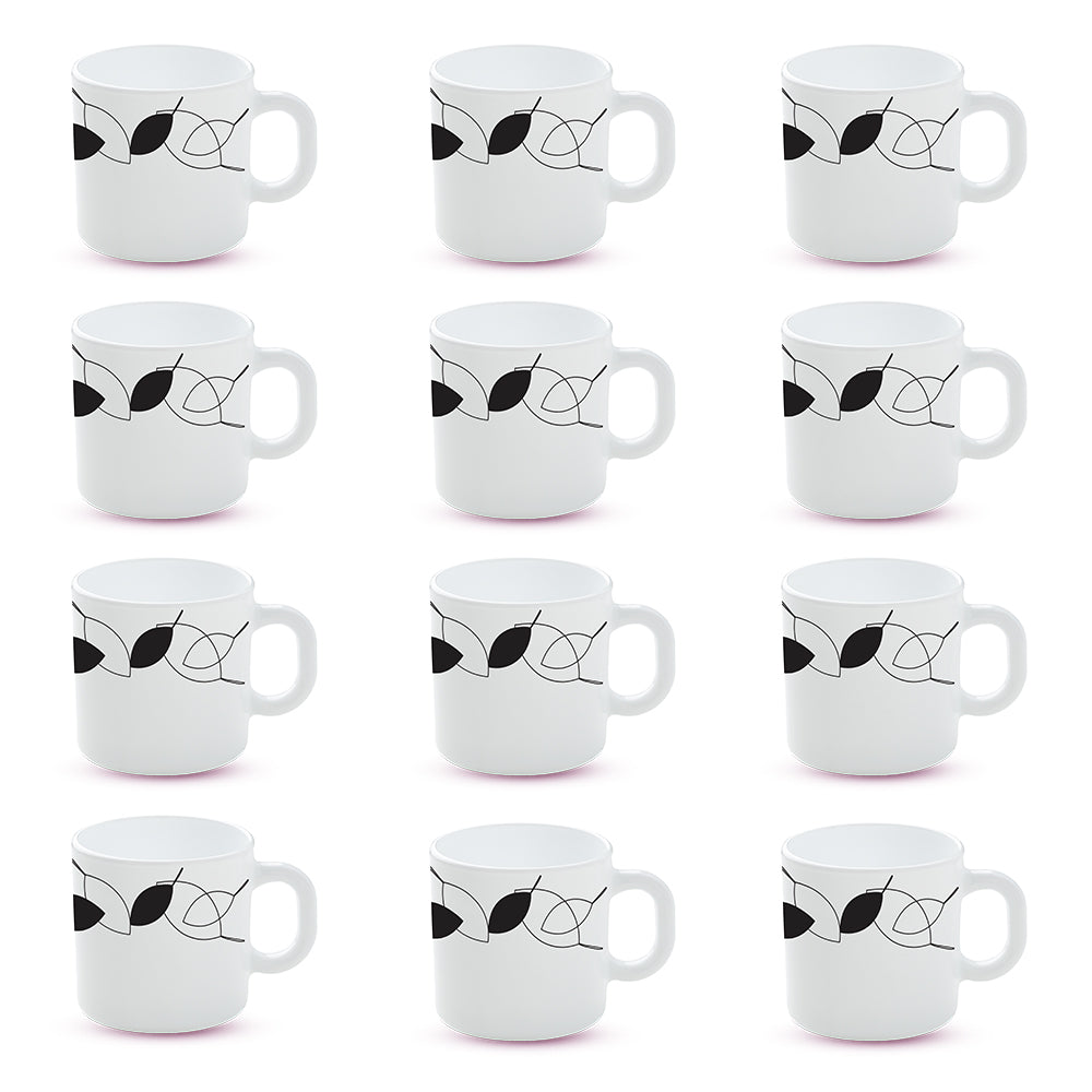 Larah by Borosil Shadow Mug Set 180 ml x 12