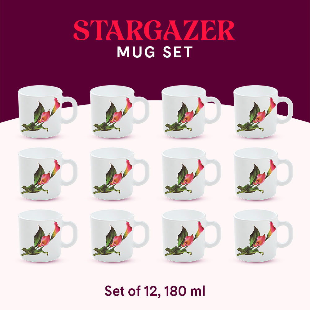 Larah by Borosil Stargazer Mug Set 180 ml x 12
