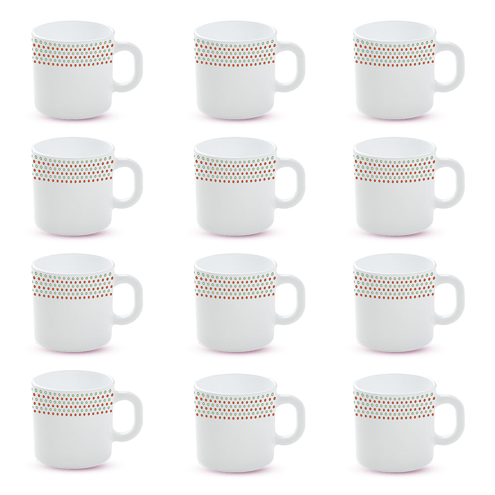 Larah by Borosil Waltz Mug Set 180 ml x 12