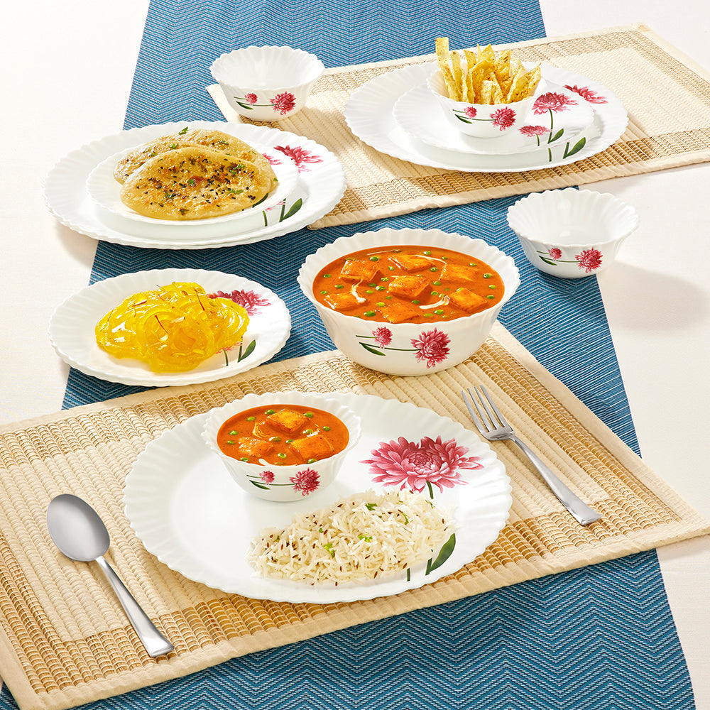 Larah by Borosil Belle Dinner Set 13 pc Set: Serves 4