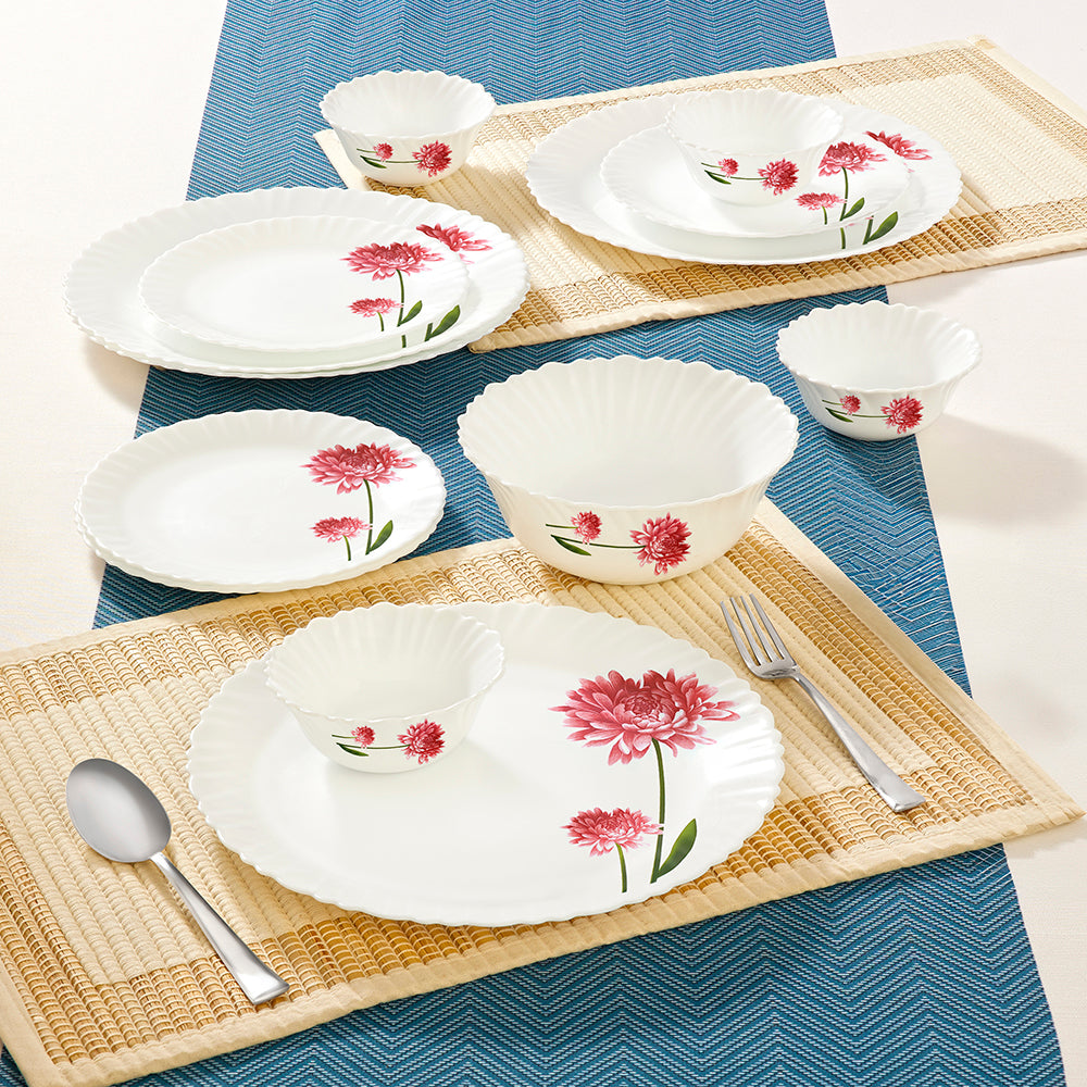 Larah by Borosil Belle Dinner Set 13 pc Set: Serves 4