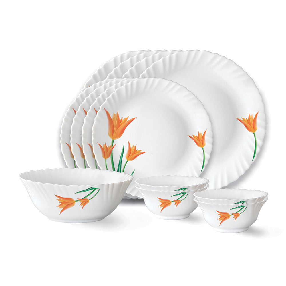 Larah by Borosil Firefly Dinner Set 13 pc Set: Serves 4