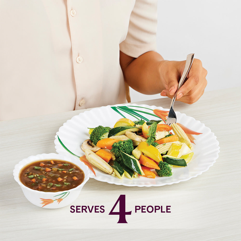 Larah by Borosil Firefly Dinner Set 13 pc Set: Serves 4