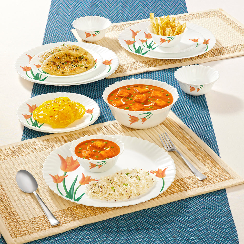Larah by Borosil Firefly Dinner Set 13 pc Set: Serves 4