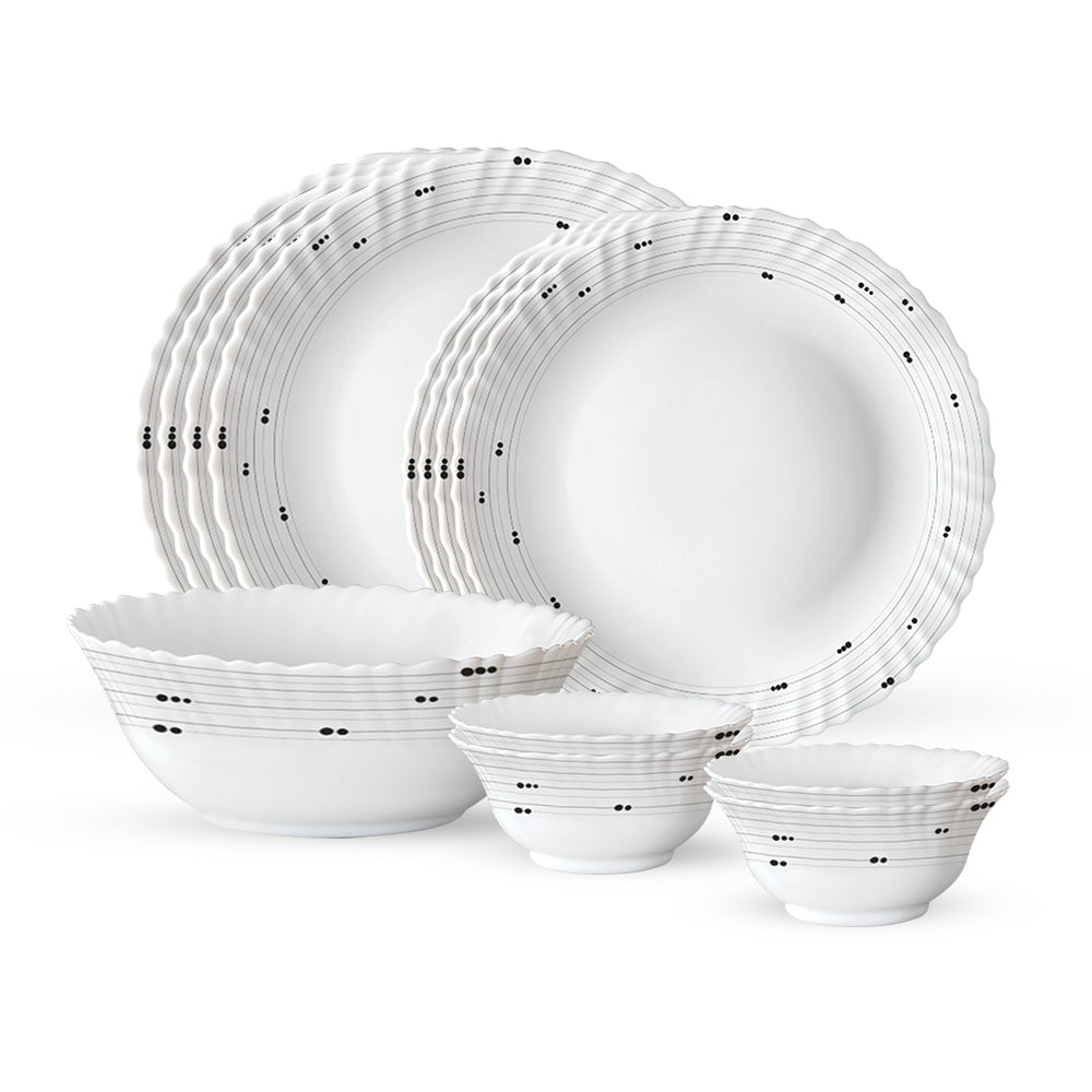 Larah by Borosil, Grey Cosmic Dinner Set 13 pc Set: Serves 4