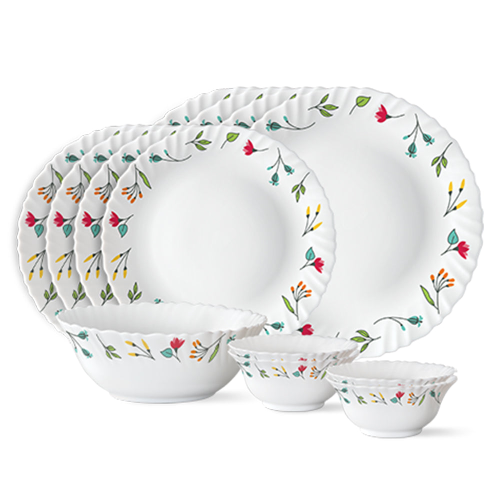 Larah by Borosil, Minerva Dinner Set 13 pc Set: Serves 4