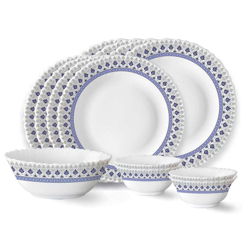 Larah by Borosil Ocean Dinner Set 13 pc Set: Serves 4