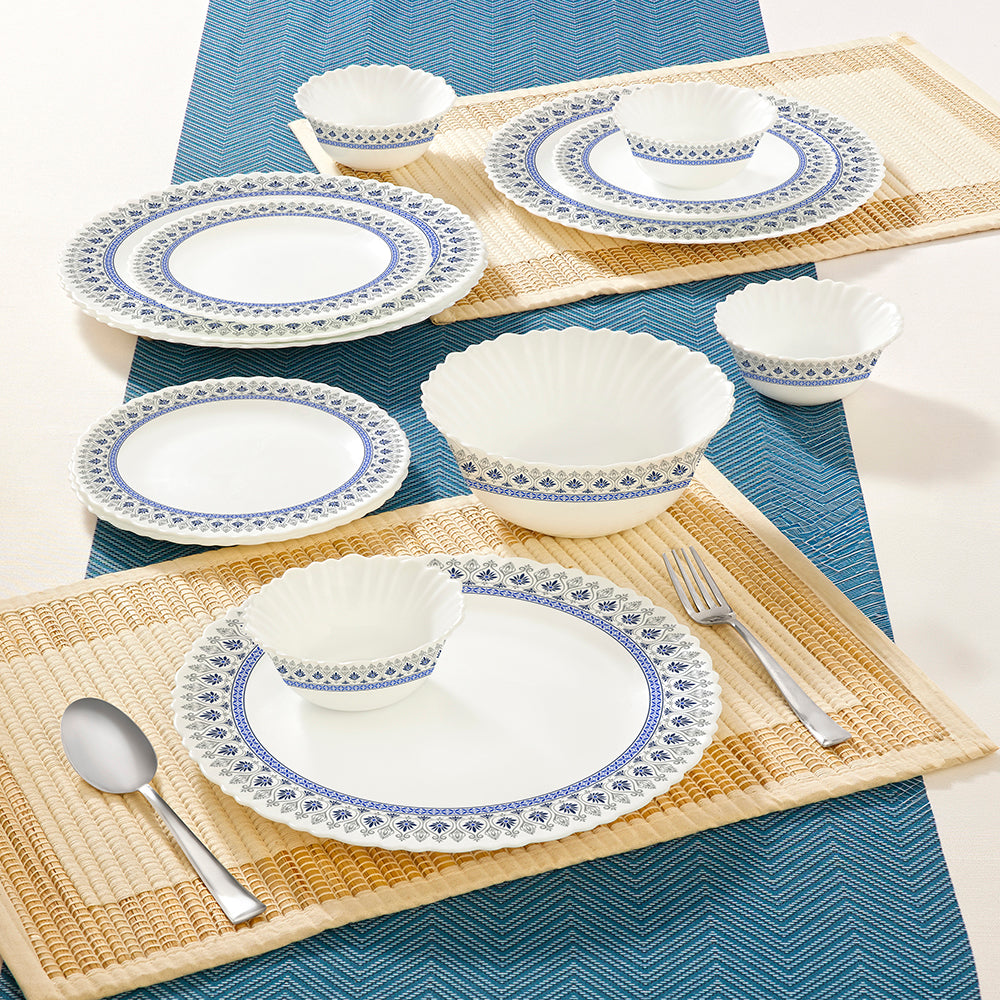 Larah by Borosil Ocean Dinner Set 13 pc Set: Serves 4