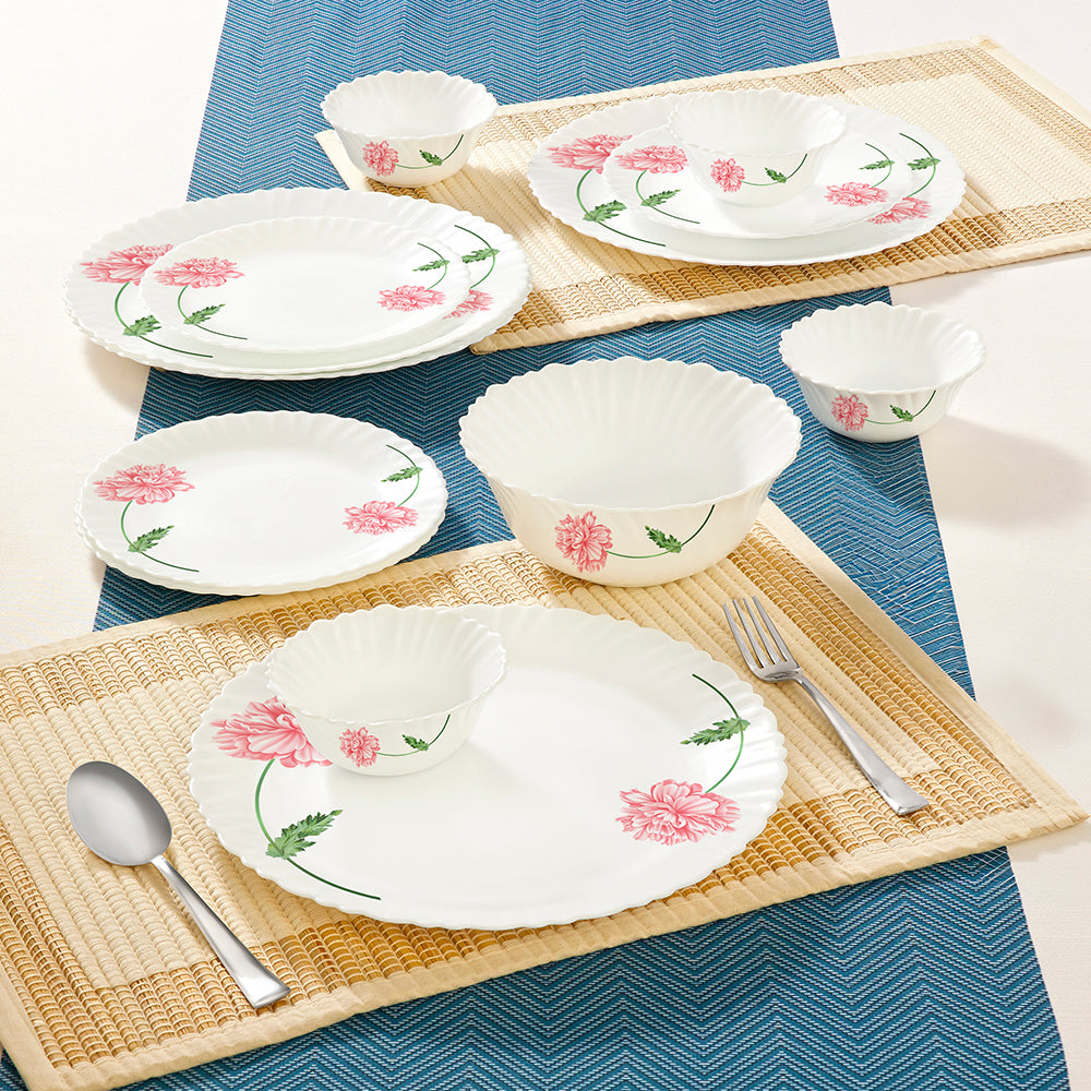 Larah by Borosil Red Mist Dinner Set 13 pc Set: Serves 4