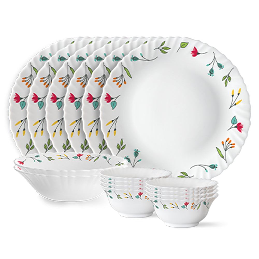 Larah by Borosil, Minerva Dinner Set 14 pc Set: Serves 4