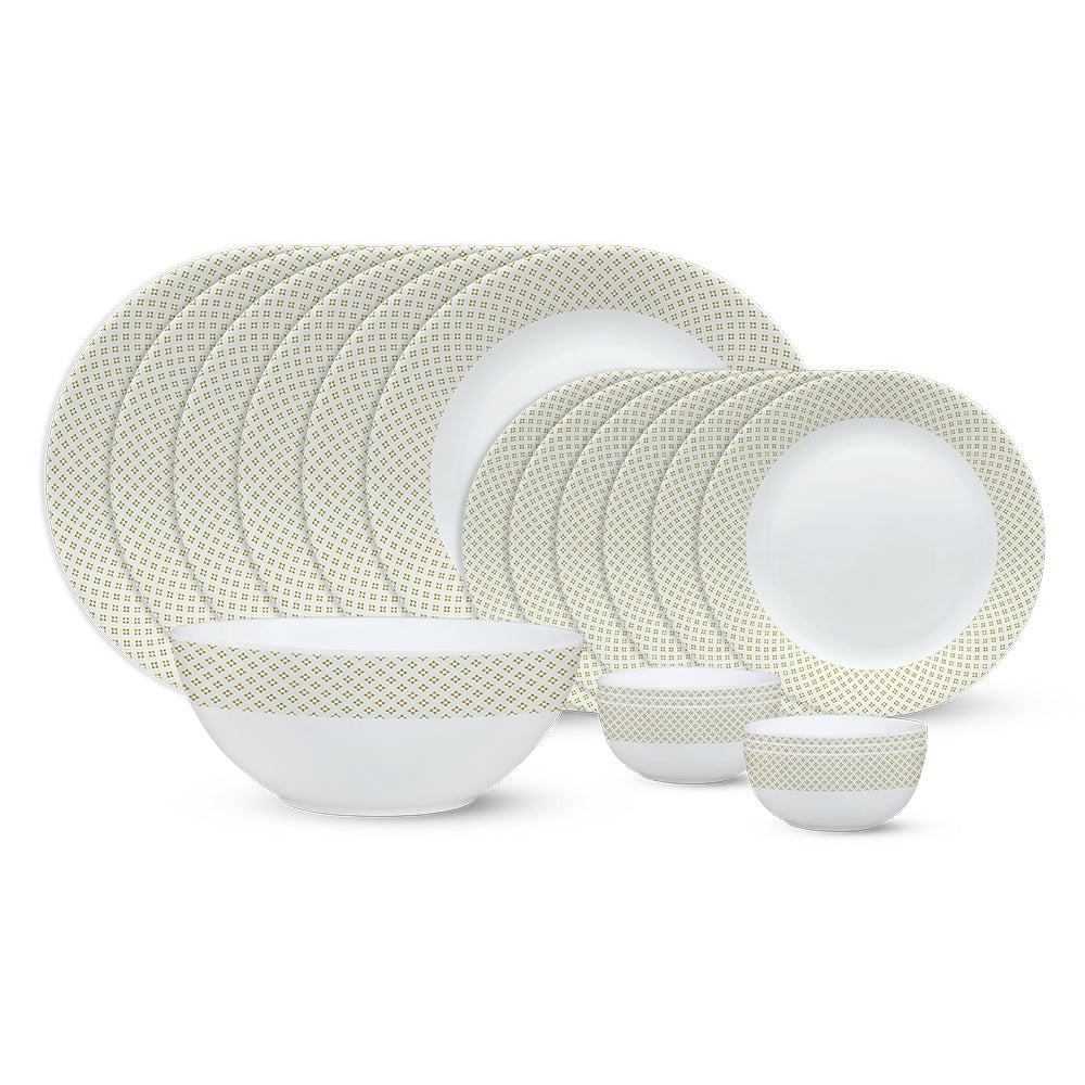 Larah by Borosil, Cara Dinner Set 19 pc Set: Serves 6