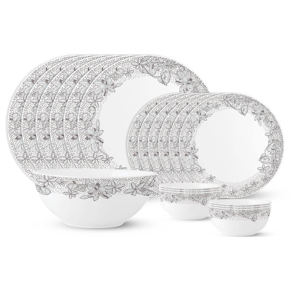 Larah by Borosil, Eden Blue Dinner Set 19 pc Set: Serves 6
