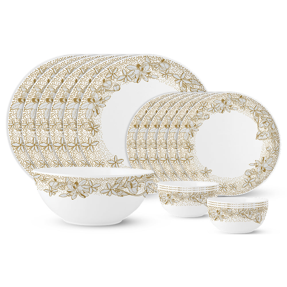 Larah by Borosil, Eden Green Dinner Set 19 pc Set: Serves 6