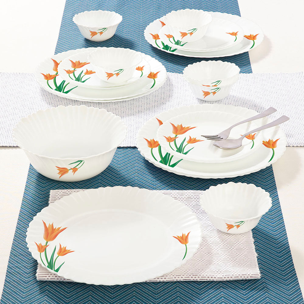 Larah by Borosil Firefly Dinner Set 19 pc Set: Serves 6