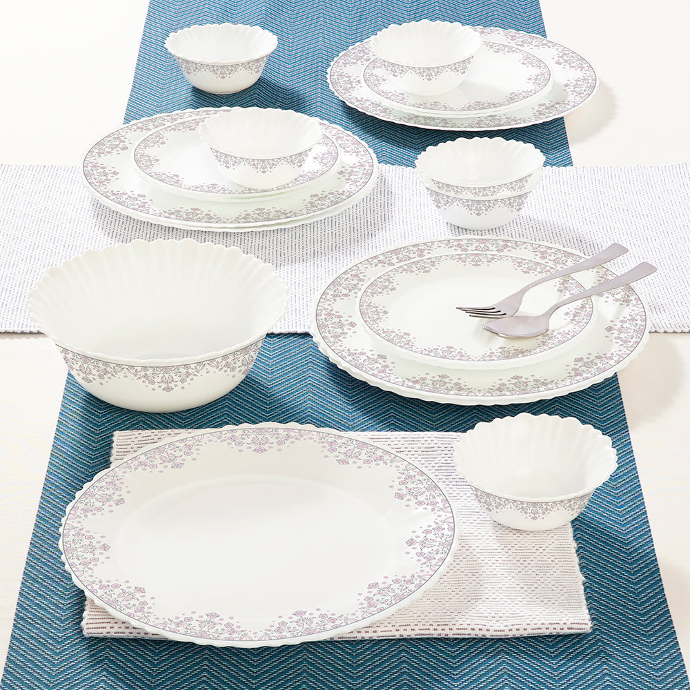 Larah by Borosil Lark Dinner Set 19 pc Set: Serves 6