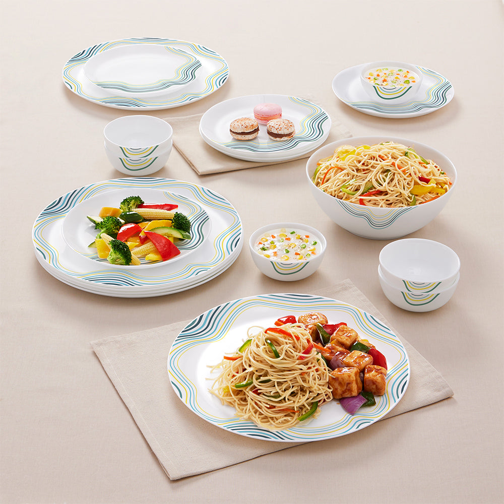 Larah by Borosil Mia Dinner Set 19 pc Set: Serves 6