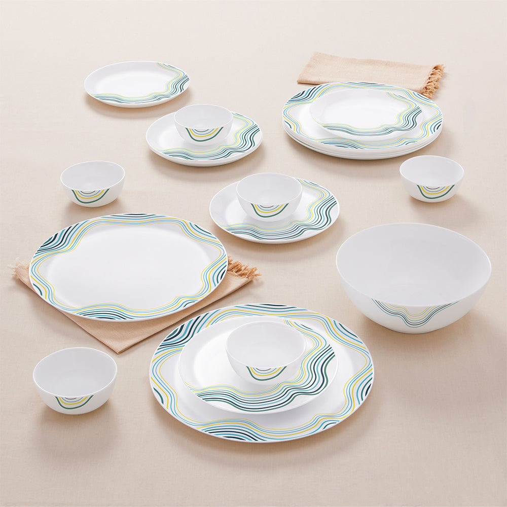 Larah by Borosil Mia Dinner Set 19 pc Set: Serves 6