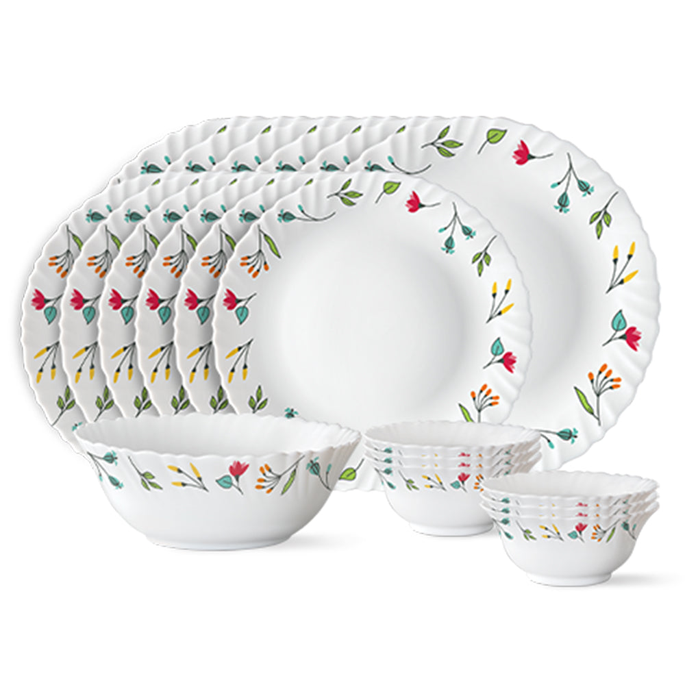 Larah by Borosil, Minerva Dinner Set 19 pc Set: Serves 6 (Option 2)