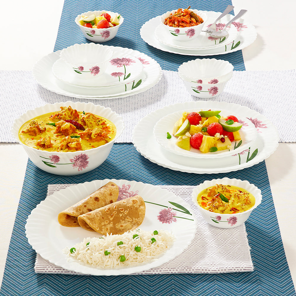Larah by Borosil Nargis Dinner Set 19 pc Set: Serves 6