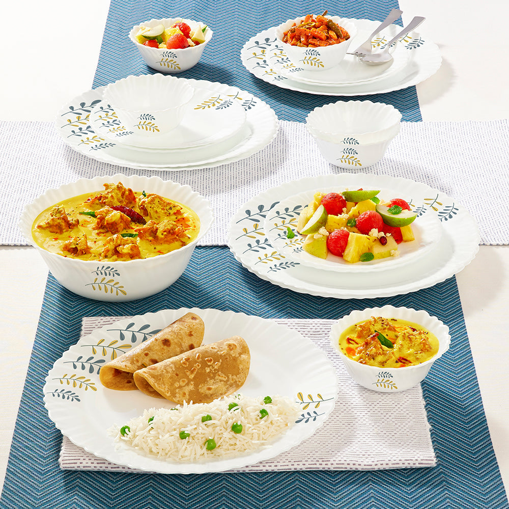 Larah by Borosil Niva Dinner Set 19 pc Set: Serves 6