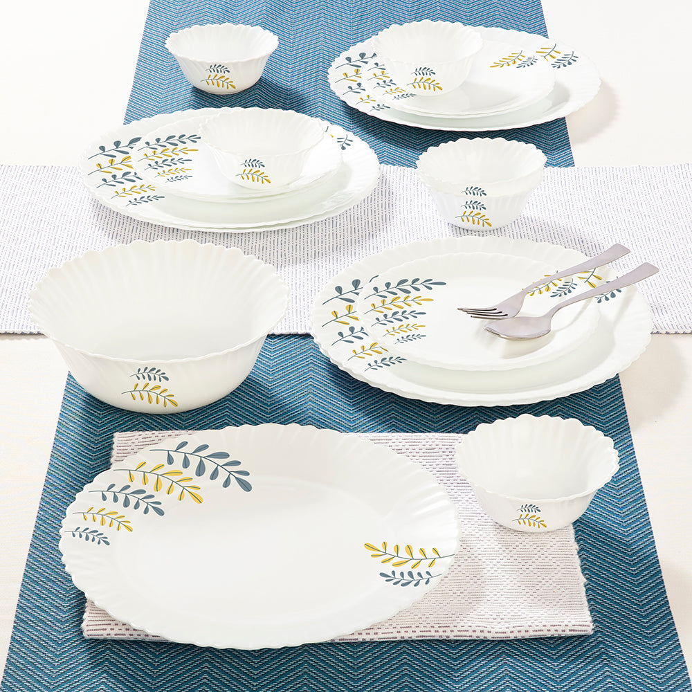 Larah by Borosil Niva Dinner Set 19 pc Set: Serves 6