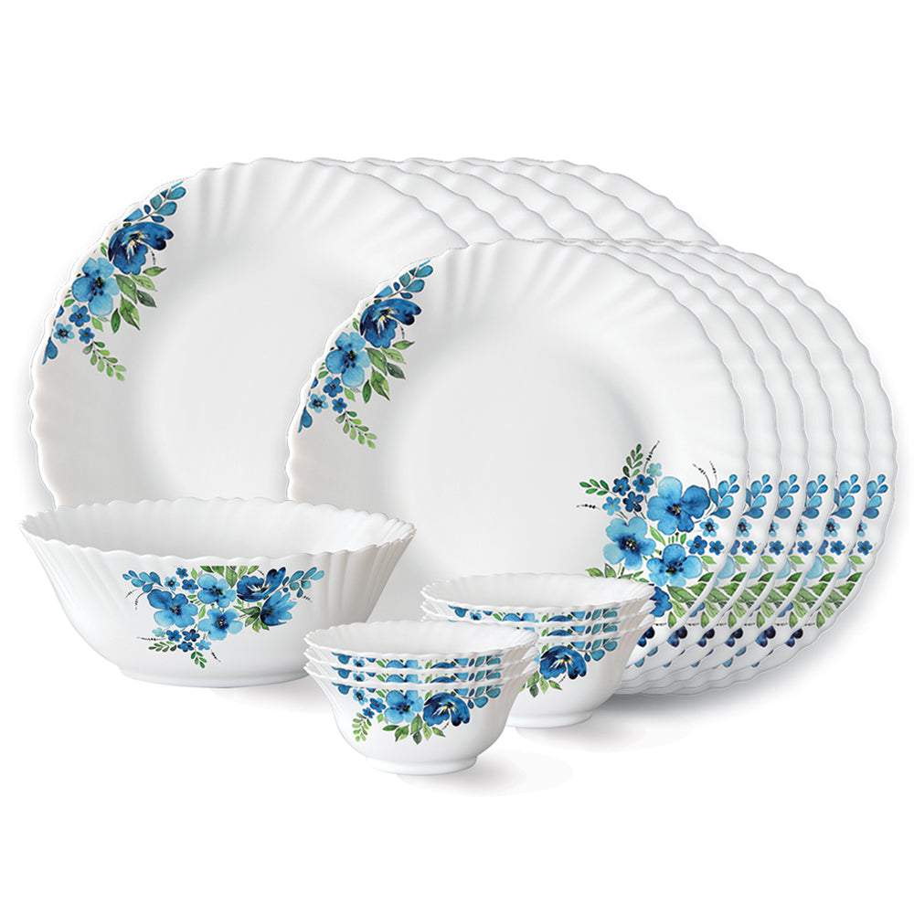 Larah by Borosil Pansy Dinner Set 19 pc Set: Serves 6