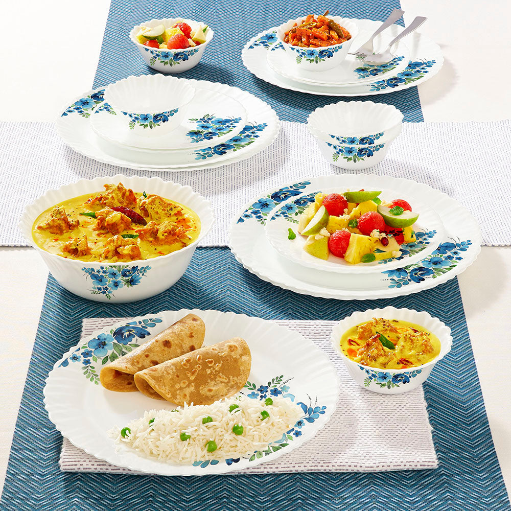Larah by Borosil Pansy Dinner Set 19 pc Set: Serves 6