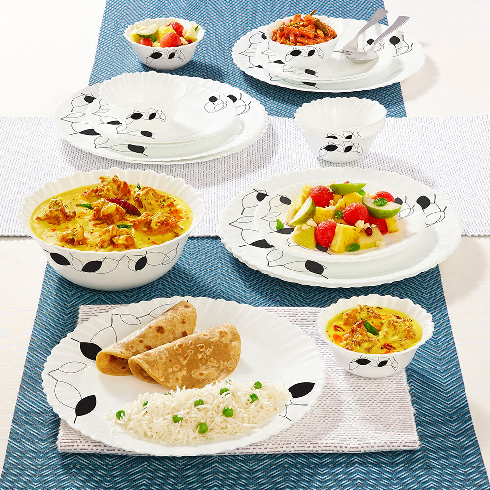Larah by Borosil Shadow Dinner Set 19 pc Set: Serves 6