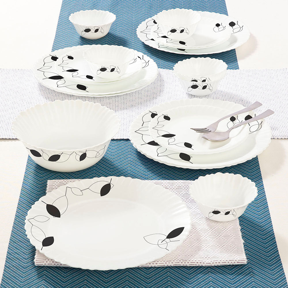 Larah by Borosil Shadow Dinner Set 19 pc Set: Serves 6