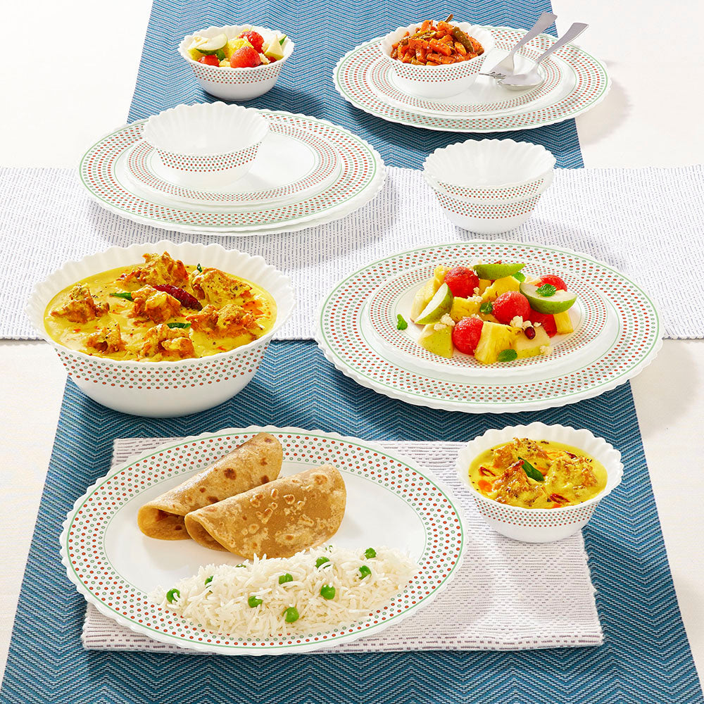 Larah by Borosil Waltz Dinner Set 19 pc Set: Serves 6