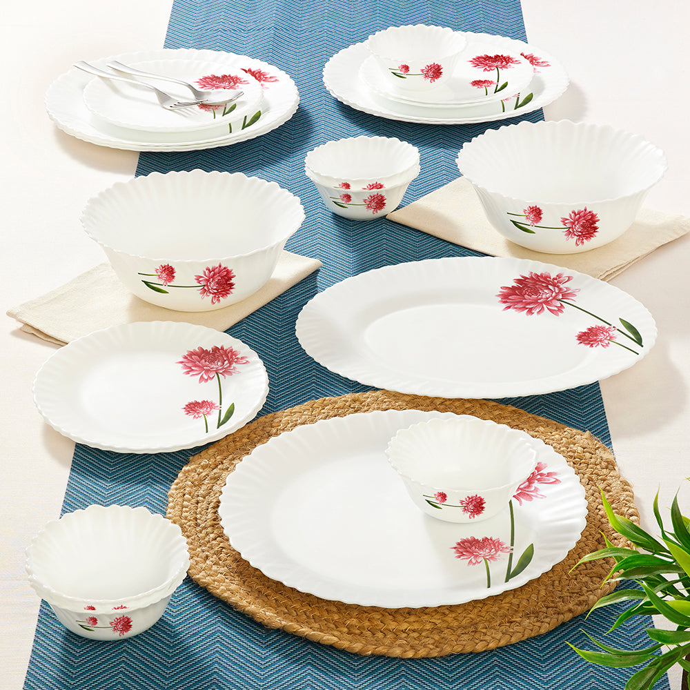 Larah by Borosil Belle Dinner Set 21 pc Set: Serves 6 (Option 1)