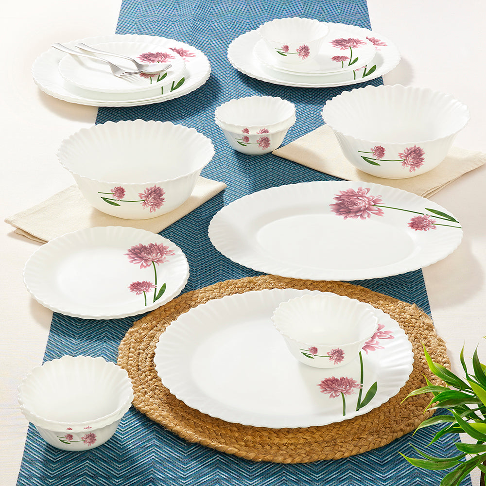 Larah by Borosil Nargis Dinner Set 21 pc Set: Serves 6