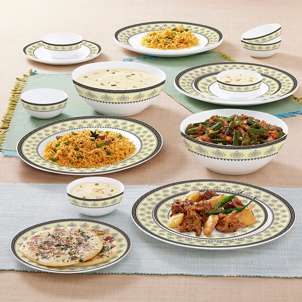 Larah by Borosil Amer Dinner Set 21 pc Set: Serves 6