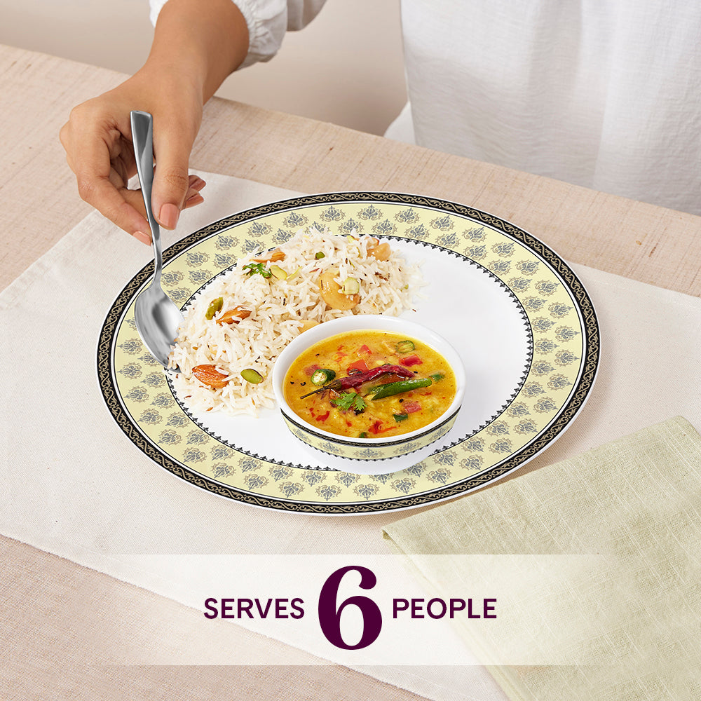 Larah by Borosil Amer Dinner Set 21 pc Set: Serves 6