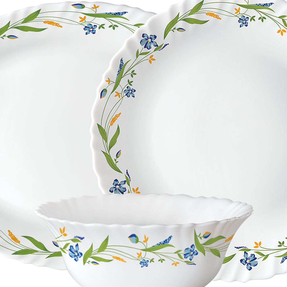 Larah by Borosil Cripper Dinner Set 21 pc Set: Serves 6