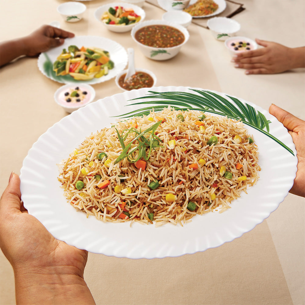 Larah by Borosil Crescent Dinner Set 21 pc Set: Serves 6