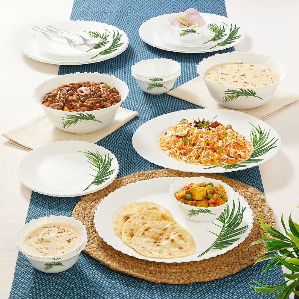 Larah by Borosil Crescent Dinner Set 21 pc Set: Serves 6