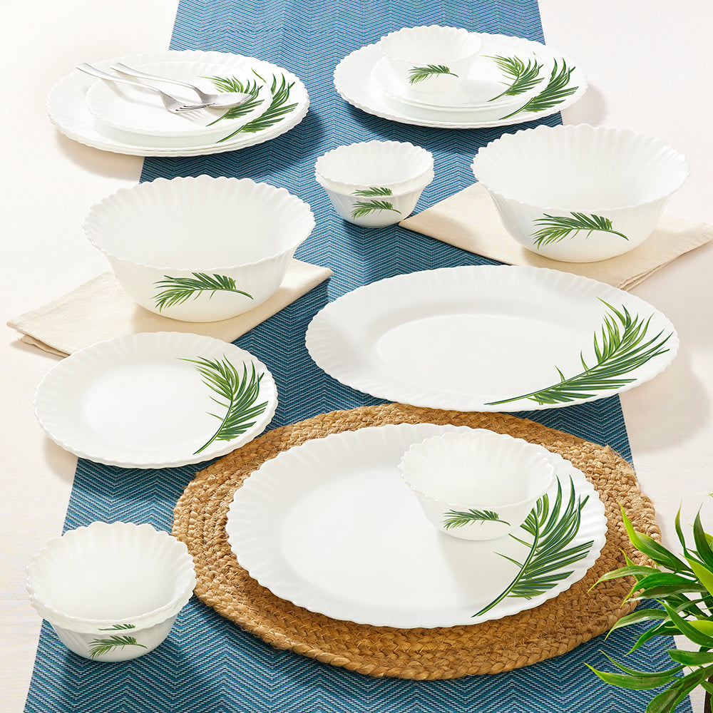 Larah by Borosil Crescent Dinner Set 21 pc Set: Serves 6